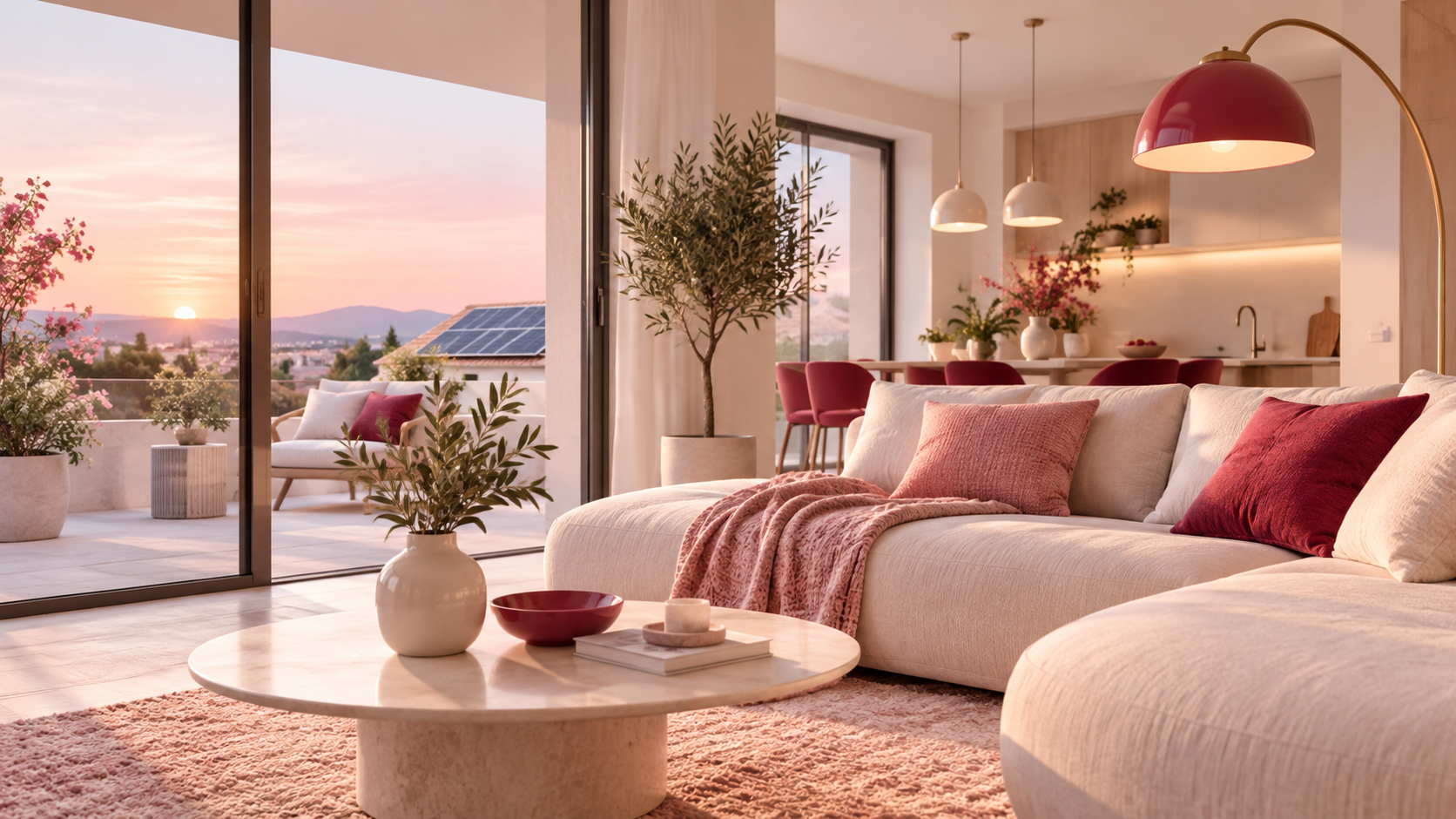 Ambiente domestico illuminato con energia efficiente